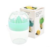 Manual Citrus Juicer with Pour Spout, Portable Hand Press Lemon Orange Squeezer, Easy Clean ABS Fruit Extractor for Kitchen, 3.9x2.7in(Green)