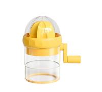 Manual Citrus Juicer with Rotating Crank, Max Juice Extraction for Lemon, Orange, Lime, Grapefruit, Ergonomic Handle, Large Capacity, Easy to Clean