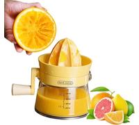 Manual Citrus Juicer with Rotating Crank - Max Juice Extraction for Lemon, Orange, Lime, Grapefruit | Ergonomic Handle, Large Capacity & Easy to Clean