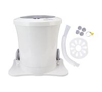 Manual Clothes Dehydrator Electric Free Large Capacity Hand Pull Rope Foot Shake Dry Bucket Washing Machine Portable Detachable Basket for Small Clothes Underwear Socks Towels ABS (White)