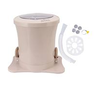 Manual Clothes Dehydrator Electric Free Large Capacity Portable Hand Pull Rope Foot Shake Dry Bucket Washing Machine Quick Dehydration for Small Clothes Underwear Socks Towels ABS (Apricot)