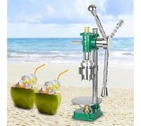 Manual Coconut Opening Tool, Stainless Steel Vertical Opener with Casting Base for Shops & Fruit Markets