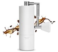 Manual Coffee Grinder Chestnut C3s PRO, All-Metal Coffee Grinder, Folding Handle, Stainless Steel S2C Conical Burr, Adjustable Grind Setting -White