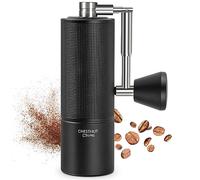 Manual Coffee Grinder Chestnut C3s PRO, All-Metal Coffee Grinder, Folding Handle, Stainless Steel S2C Conical Burr, Adjustable Grind Setting -Black