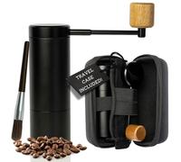 Manual Coffee Grinder | Coffee Gift Set | 6 Star Conical Burr Coffee Grinder with Adjustable Settings | Coffee Bean Grinder with Travel Case | Portable Hand Coffee Grinder
