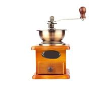 Manual Coffee Grinder Hand Crank Bean Mill Classic Wooden Ceramic Burr Spice Vintage Adjust Coffee Machine(Light Brown)