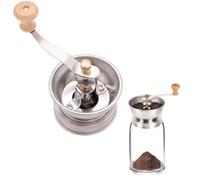 Manual Coffee Grinder Lid Attachment for Regular Mouth Mason Jars, Stainless Steel with Ceramic Burr, Ideal for Camping & Home Barista