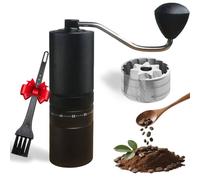 Manual Coffee Grinder, Stainless Steel Seven Star Tapered Burr & Double Bearings, 60 Gear Coarse and Fine Adjustable, Portable Manual Coffee Grinder, Suitable for Home or Camping Trips.