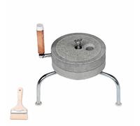 Manual Coffee Grinder Stone Mill for Home Use, Hand Bean Grain Flour Pulverizer with Brush, Ideal for Mung Beans Capsicum Peanuts, Traditional Dry/Wet Spice Mixing(26cm)
