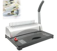 Manual Comb Binding Machine, 21 Hole, Binds Up to 450 Sheets, 12 Sheet Punch Capacity, Adjustable Margin, Easy to Use for Office and School Projects