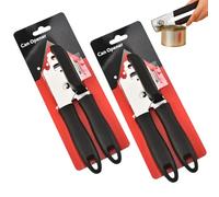 Manual Commercial Can Opener 2Pcs- Heavy Duty Tin Opener That Works with Soft Grip Handles, Smooth Gear Driven Cutting Wheel
