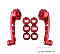 Manual Crank Handle Aluminum Alloy Car Door Handle Kit, Replacement Hand Crank Knob Grip for Vintage Vehicles Interior Lifter Repair (red)