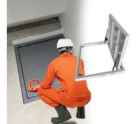 Manual Crawl Space Access Door Exterior 18x24 24 X 32 36x22, Grey Seamless Floor Hatch Discreet Basement Entry Door with Opener, Escape Cover Plate(36X25IN/910X640mm)