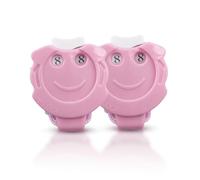 Manual Crochet Stitch Markers 2-Pack (Pink) - Stainless Steel Row Counters for Knitting & Crochet, Ergonomic Design with Engraved Numbers