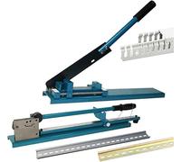 Manual Din Rail Cutter Tool, Bench Top Trunking Cutting Machine, Double Groove with Ruler, Guide Rail Cutter for Slotted Aluminium