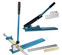 Manual Din Rail Cutter Tool, Double Groove Rail Cutter with Bench Top Trunking Machine, Positioning Slider & 50CM Ruler, Adjustable 45° 90°, Ideal for Slotted Steel/Aluminum