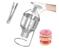 Manual Donut Depositor, Commercial Doughnut Maker with Stand, Adjustable Width, Stainless Steel Batter Dispenser for Mini Donuts