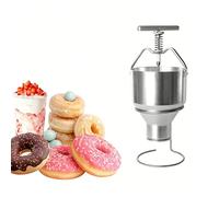 Manual Donut Depositor with Stand, 3L Stainless Steel Doughnut Dispenser, Adjustable Thickness for 50-90mm Donuts, Ideal for Bakery and Commercial Kitchen Use