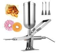 Manual Donut Filler Machine, Stainless Steel Cream Injector with 4 Nozzles, Adjustable Portion Control for Bakeries, Restaurants, Dessert Shops & Home