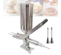 Manual Donut Jelly Filler Injector, Stainless Steel Cream Filling Machine for Restaurant Kitchen, Quantitative Filling with 4 Pipes
