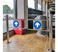 Manual Double Swing Gate, Automatic Close Safety Barrier for Supermarkets, Libraries & Cafeterias - 160 x 100 cm Entrance Door, Secure Access Control Solution