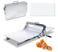 Manual Dough Pastry Press Machine - Adjustable Thickness for Bakery, Pizza, and Croissants, Foldable Design for Commercial and Home Use