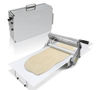 Manual Dough Planer, Foldable Dough Roller for Baking Pizza Croissants, Adjustable Thickness 0.5-27mm, Stainless Steel, Commercial & Home Use