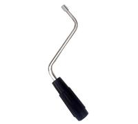 Manual Dough Roller Handle with Stainless Steel Curved Crank | Curved Working Shaft, Black Ribbed Hand Grip, Shaped Connector End for Hands-on Use with a Manual Dough Roller