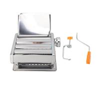 Manual Dough Roller Machine Stainless Steel, Adjustable Thickness Noodle Maker for Dumpling and Wonton Skin - Durable Construction, Multifunctional Use for Home Cooking (Silver)