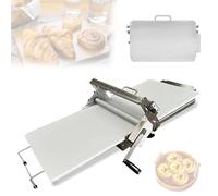 Manual Dough Roller Machine, Stainless Steel Dough Sheeter with Adjustable Thickness for Icing, Marzipan, Puff Pastry