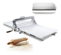 Manual Dough Roller Machine, Stainless Steel Sheeter, Adjustable Thickness for Baking, Compact Commercial Use