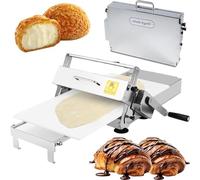Manual Dough Roller Stainless Steel Folding Dough Sheeter, Adjustable Thickness, With Sheeter Board, for Pizza, Croissants, Pastry & Fondant, Type 400