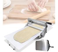 Manual Dough Rolling Machine, Stainless Steel Commercial Grade with Adjustable Thickness, Perfect for Bakery and Pizza Making