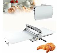 Manual Dough Rolling Machine Stainless Steel for Croissant and Pastry, Adjustment Thickness 0-17.5mm, Foldable, Compatible with Professional Home Baking