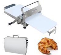 Manual Dough Sheeter, Foldable Puff Pastry Machine with 10 Thickness Settings, Food Grade Stainless Steel Roller for Home & Commercial Bakers