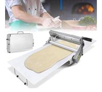 Manual Dough Sheeter Machine, Adjustable Thickness for Bakery Pizza, Compact Stainless Steel Design