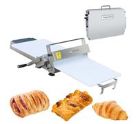 Manual Dough Sheeter Machine, Adjustable Thickness for Puff Pastry and Croissants, Ideal for Commercial Baking