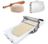 Manual Dough Sheeter Machine Adjustable Thickness Stainless Steel Commercial for Bakery, Pizza, Croissants, Pastry Making