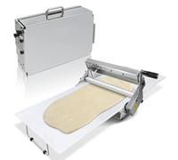 Manual Dough Sheeter Machine ， Adjustable Thickness Stainless Steel Folding Dough Rolling Tool for Pizza Dough and Fudge Crust - Commercial Use