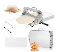 Manual Dough Sheeter Machine, Commercial Pastry Maker, Stainless Steel Folding Rolling Machine for Croissants & Pizza, Thickness 0-0.98” (0-25mm), 83x49cm