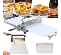 Manual Dough Sheeter Machine, Foldable Countertop Dough Roller with Adjustable Thickness 0-25mm, Stainless Steel Portable Pastry Roller for Puff Pastry Pizza Dough, Commercial Home Bakery 300