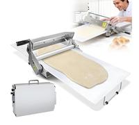 Manual Dough Sheeter Machine, Foldable Pastry Roller with Adjustable Thickness, Stainless Steel Dough Press for Home Commercial Bakeries Pizza