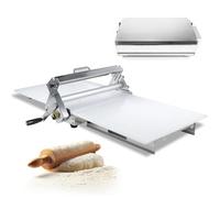 Manual Dough Sheeter Machine for Bakery Pizza - Stainless Steel Foldable Pastry Roller with Adjustable Thickness 2.5-25mm