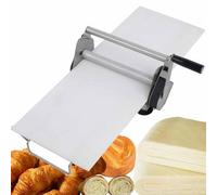 Manual Dough Sheeter Machine, Stainless Steel Adjustable Thickness for Bakery Pastry, Commercial Dough Roller for Pizza Pie