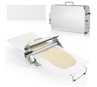 Manual Dough Sheeter Machine, Stainless Steel Adjustable Thickness for Pizza and Fudge Crust Making