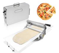 Manual Dough Sheeter, Stainless Steel Adjustable Thickness for Perfect Fudge Crust and Pizza Dough, Compact Folding Design