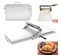 Manual Dough Sheeter - Stainless Steel Folding Dough Roller Machine for Bakery, Pizza, Pastry & Fondant, Adjustable Thicknesses(Commercial)