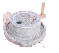 Manual Dry/Wet Grain Mill with Wooden Frame+coarse/fine Adjustable Shaft,Small Stone Mill, Old-Fashioned Green Stone Mill,Sturdy and Wear-Resistant,Suitable for Grinding Grain,Wheat(25cm/9.8in)