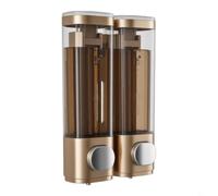 Manual Dual Chamber Wall Soap Dispenser 640Ml For Home Bathroom | Wall Mount Soap Pump,Large Capacity Shower Bottle,No Drill Bathroom Organizer,Leak for proof for Liquid Dispenser(Gold)