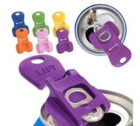 Manual Easy Can Opener - 6pcs Beverage Can Top Ring Opener Tool, Soda Beer Can Opener - Plastics Safety Ring Pull Opener - 5Colors